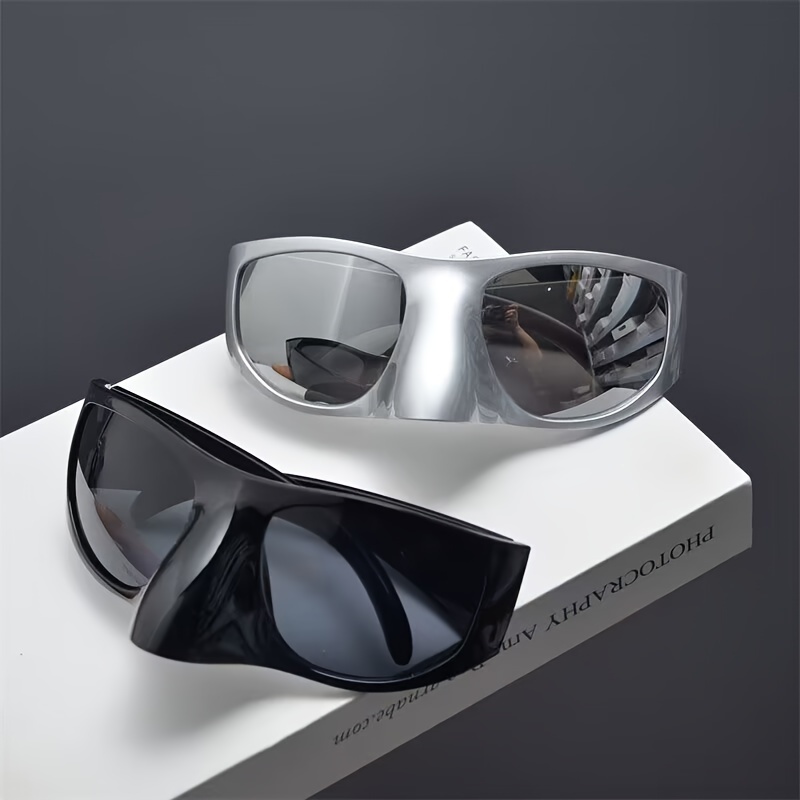 Oversized Futuristic Shield Sunglasses Men Women Y2k Punk - Temu Canada