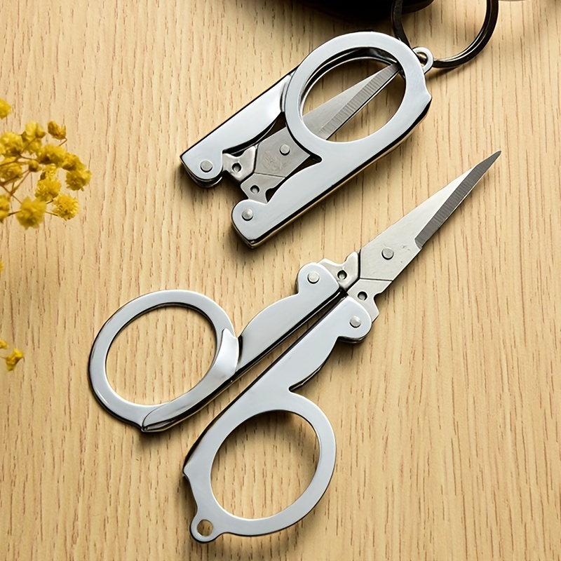 Stainless Steel Folding Scissors Travel Scissors Sewing - Temu