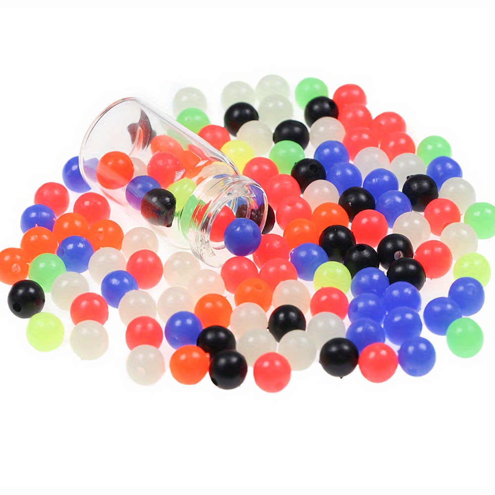 30Pcs Soft Rubber Fishing Beads Stopper Orange/Yellow Round Rig Beads  Fishing Bait Eggs for Carp