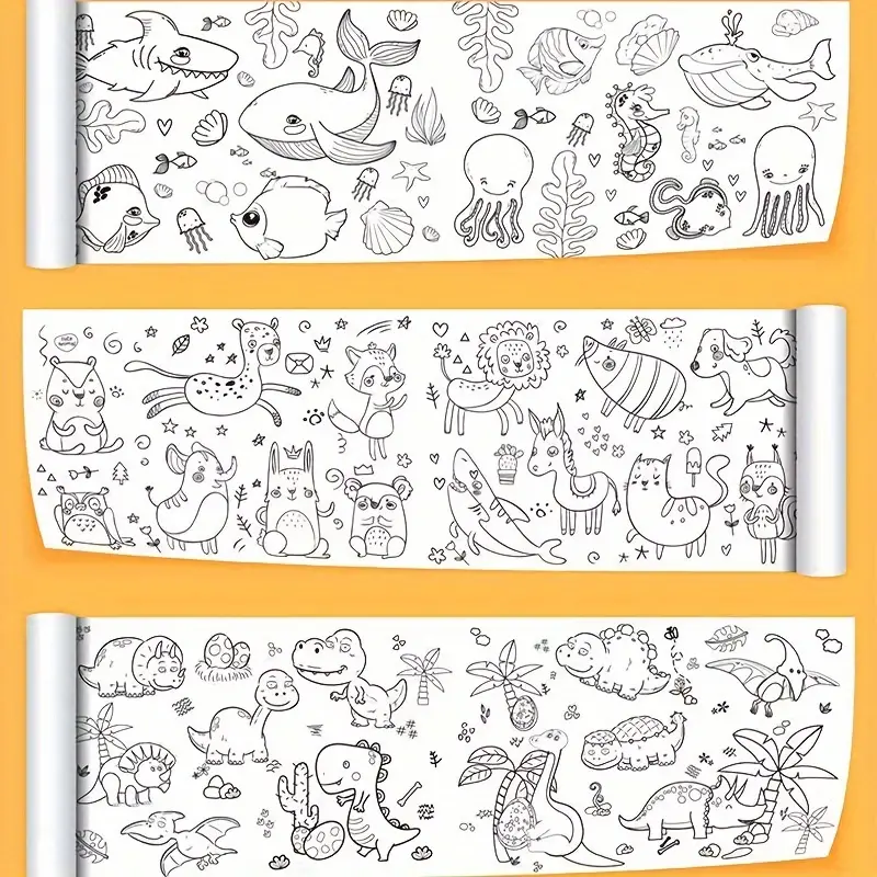 Drawing Roll Coloring Paper Roll Diy Sticky Painting Drawing - Temu