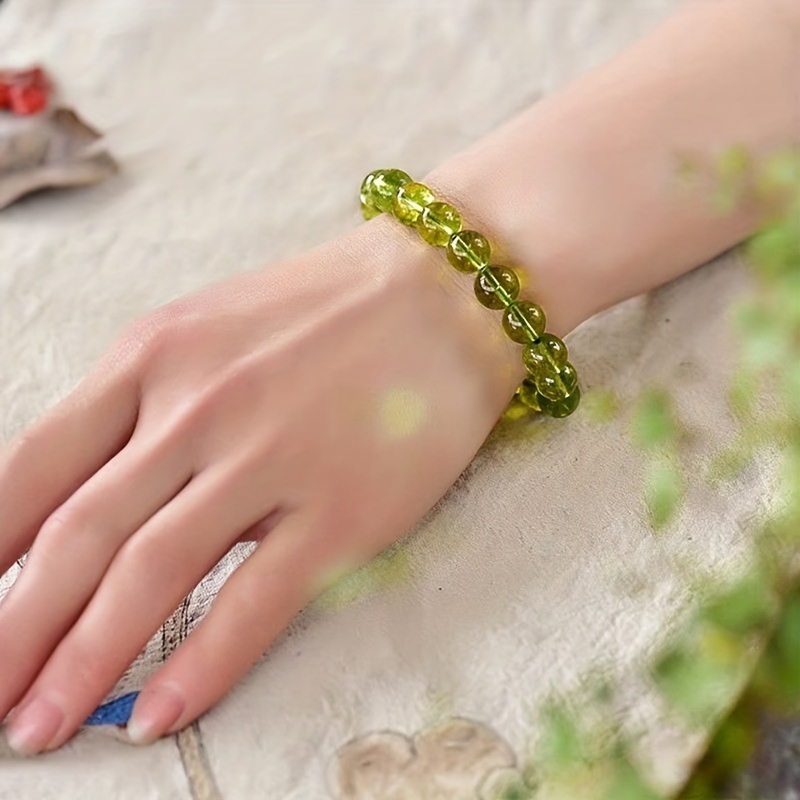 Green Peridot Stone Bracelet with Single Ring