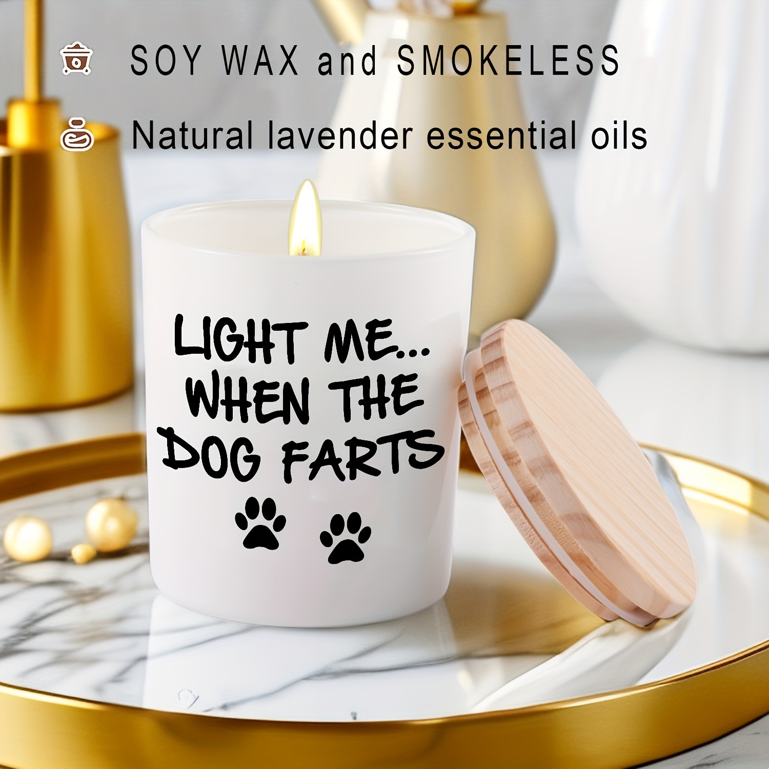 Lavender - Essential Oil Candles, Scented Soy Wax Candle