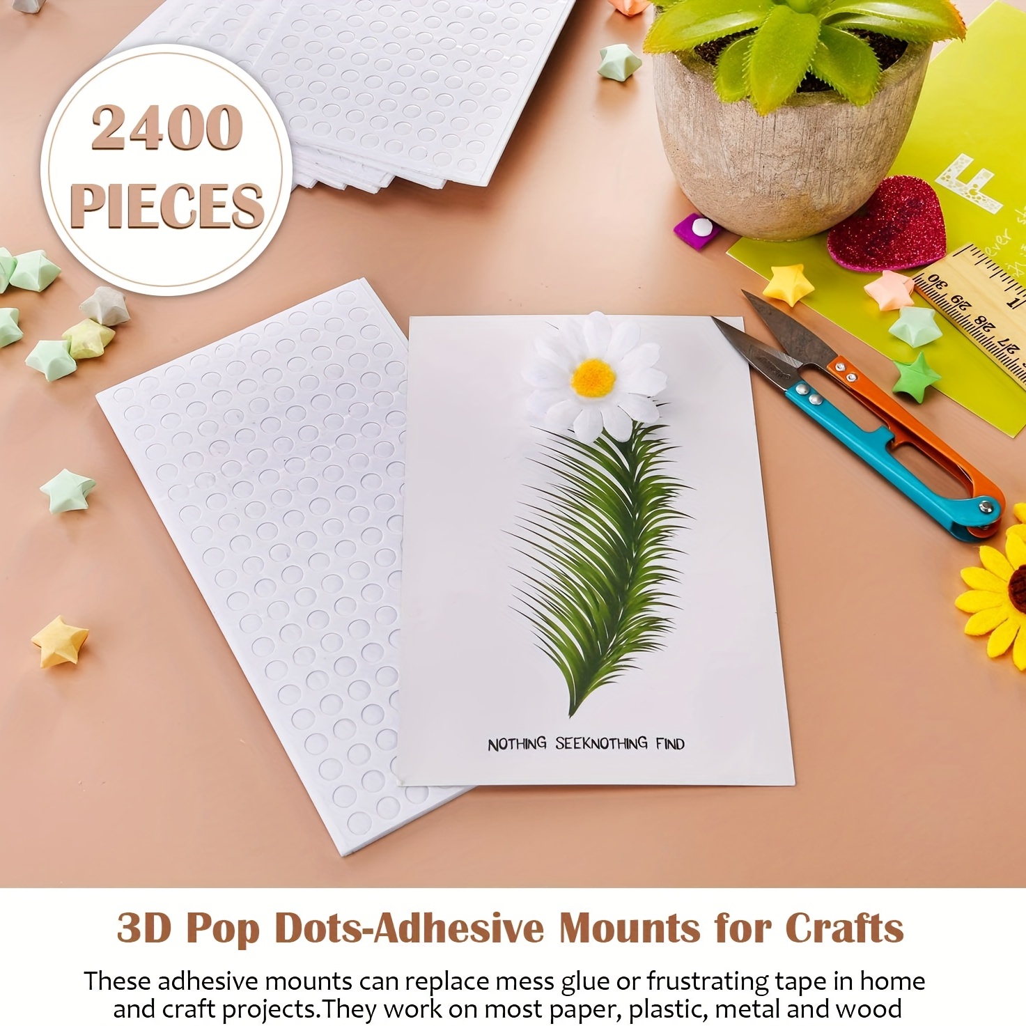 5 Sheets Foam Double Sided Tape Adhesive Foam Squares Dots Crafts 2 Bracket  Dual Adhesive Mounts Dots Stickers