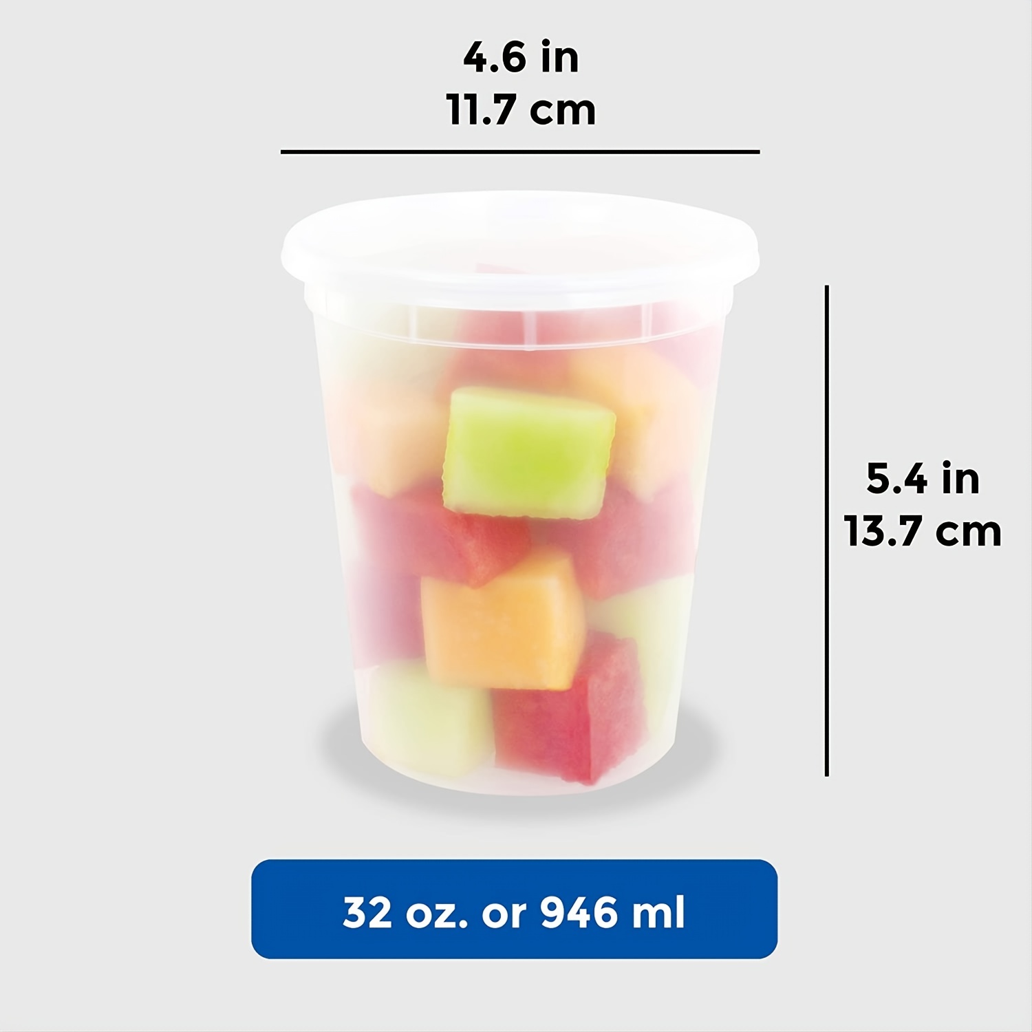 8 16 32 oz. Clear Deli Soup Freezer Microwaveable Food Container