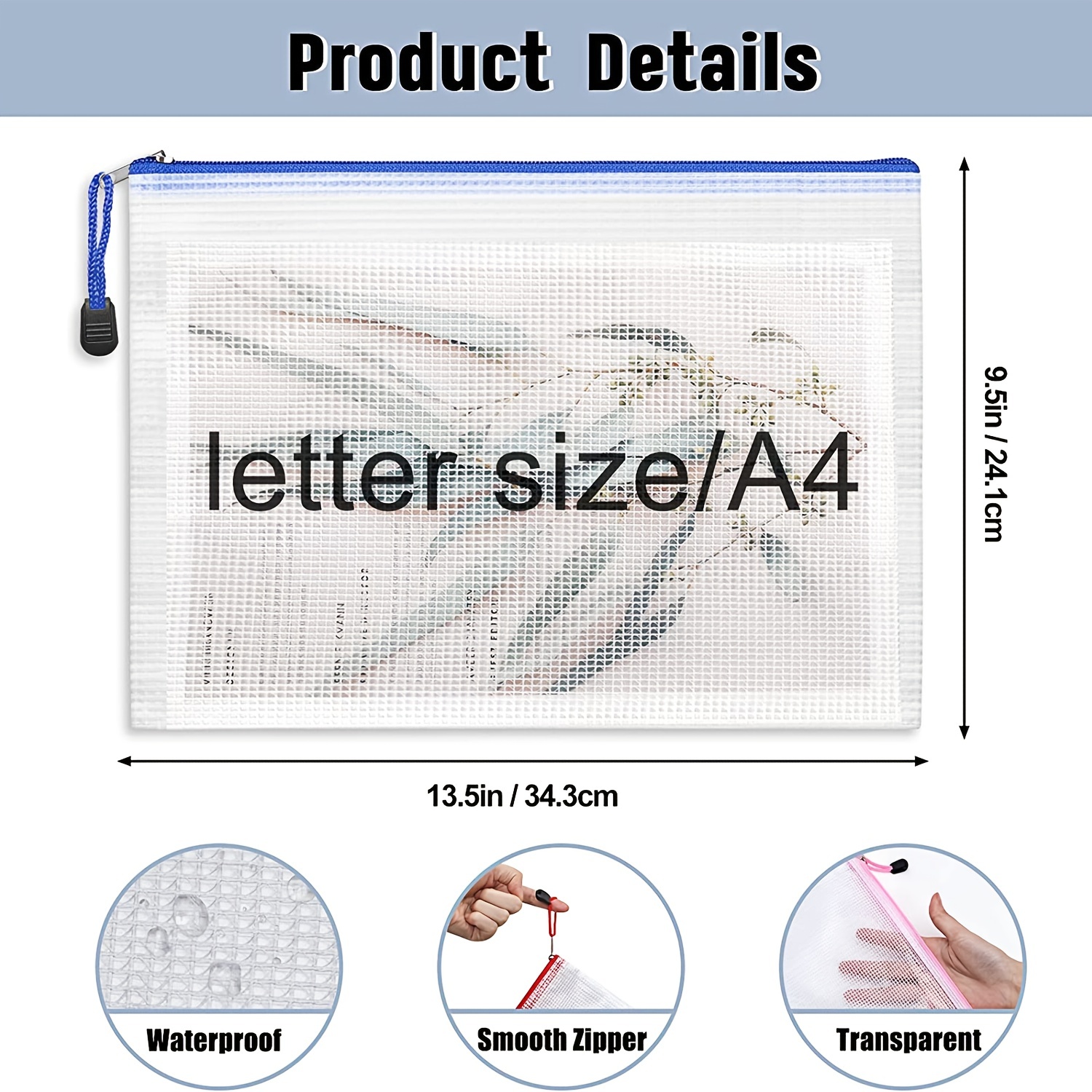 Mesh Zipper Pouch Puzzle Bags Zipper Bags For Organizing Classroom  Organization Plastic Zipper Pouch Letter Size A4 Size Board Games Storage  And School Office Supplies - Temu