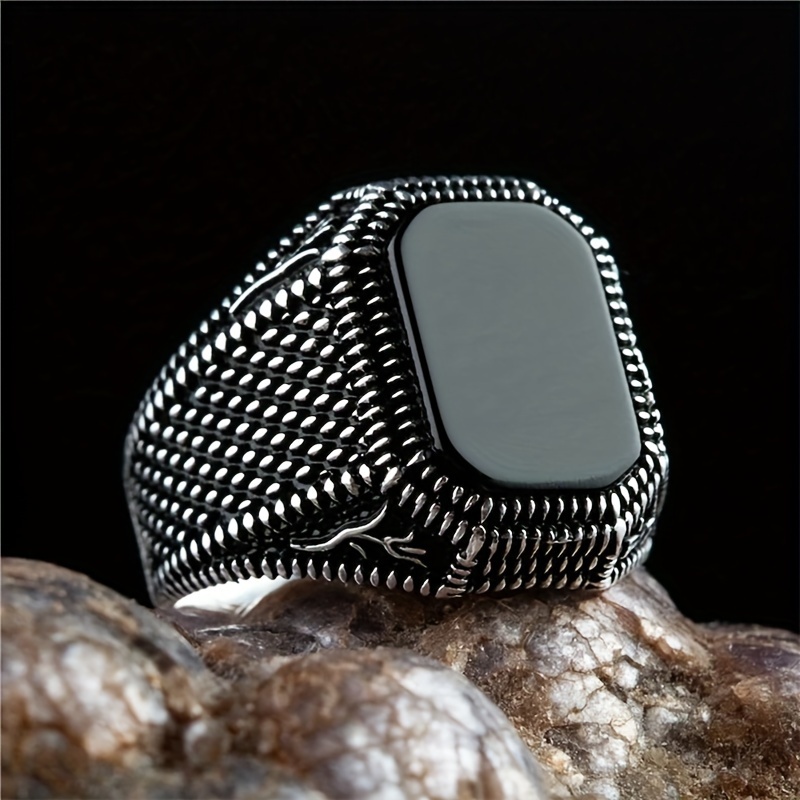 Mens hot sale obsidian ring