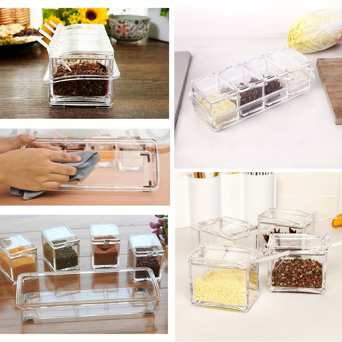 Spice Box, Clear Seasoning Box, Spice Storage Containers For Salt Pepper  Sugar, And Seasonings, Acrylic Storage Containers, Candies Container,  Kitchen Stuff, Kitchen Decor - Temu