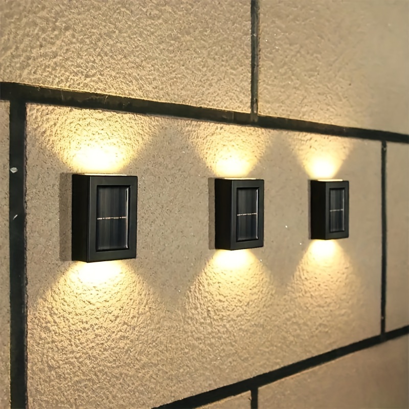 2/4/6pcs Luces Solares Exteriores Luz Decorativa Pared Patio - Temu