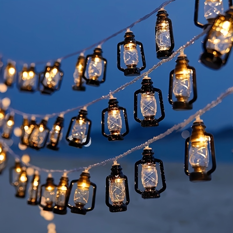 Guirlande lumineuse lanterne de Camping à 10 LED, Mini lampe à kérosène,  Patio, jardin, maison, fête, arbre de noël, décorations du nouvel an