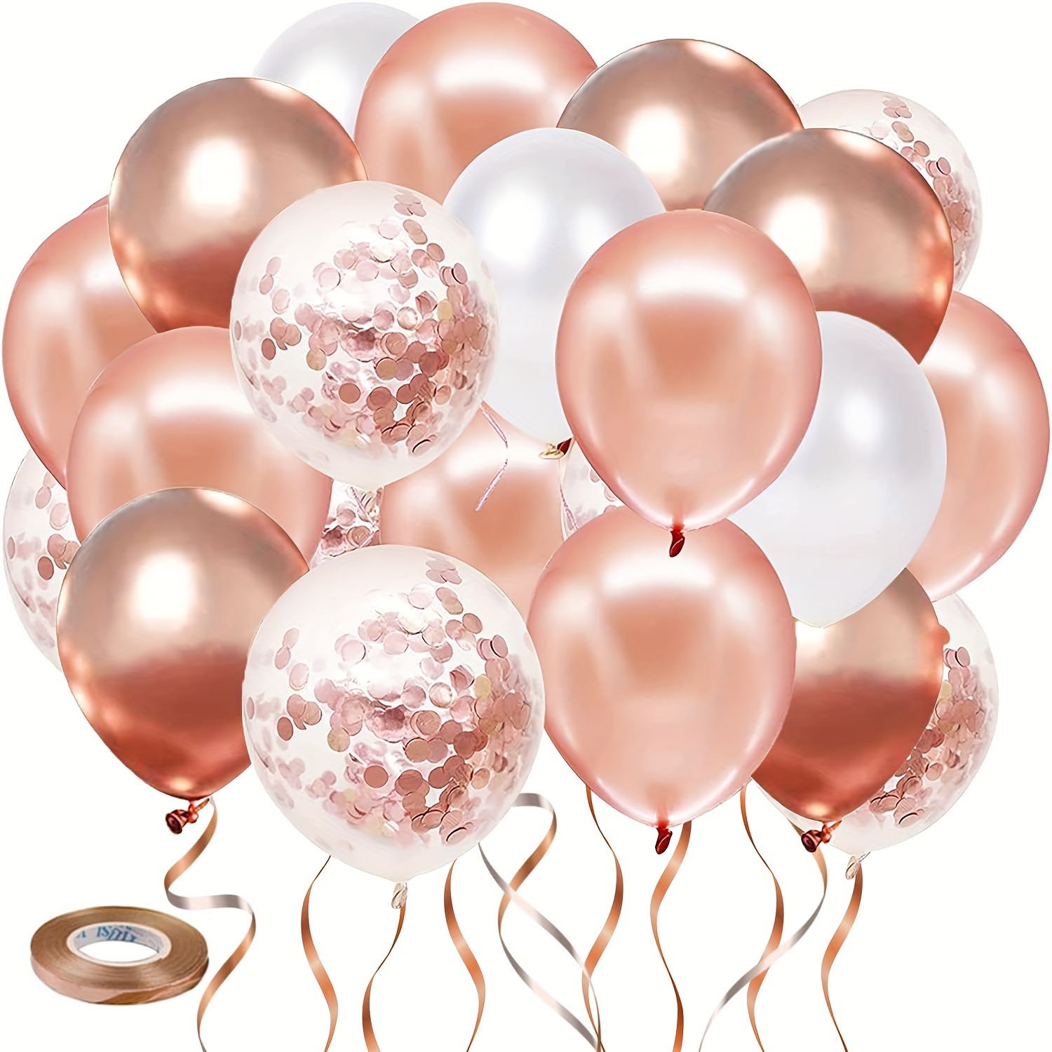 Rose Golden Confetti Balloons, 50 Pezzi Di Palloncini Bianchi E Rose  Golden, Adatti Per Decorare Feste Di Compleanno, Matrimoni, Fidanzamenti,  Addii