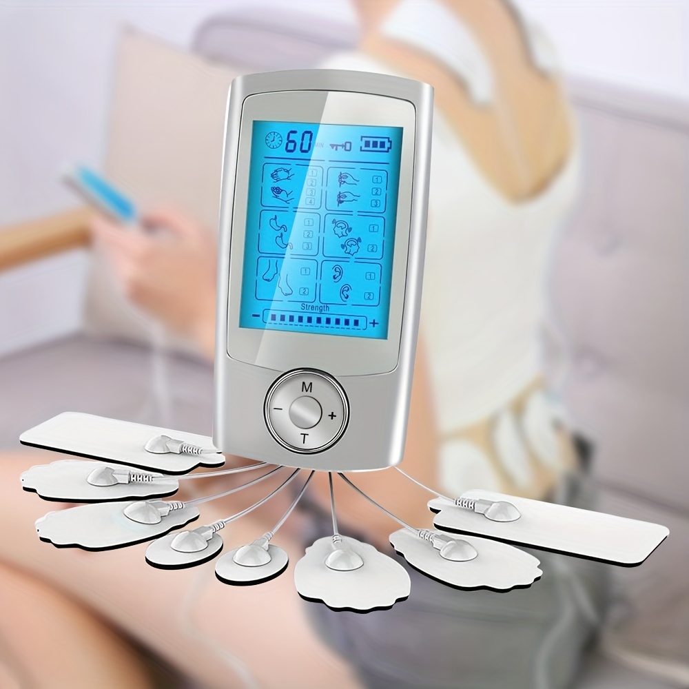 EMS 10 Pads Massager TENS Display 6 Mode Pulse Muscle Electric Stimulator  Massager Cervical Back Patch Portable Stretch Neck