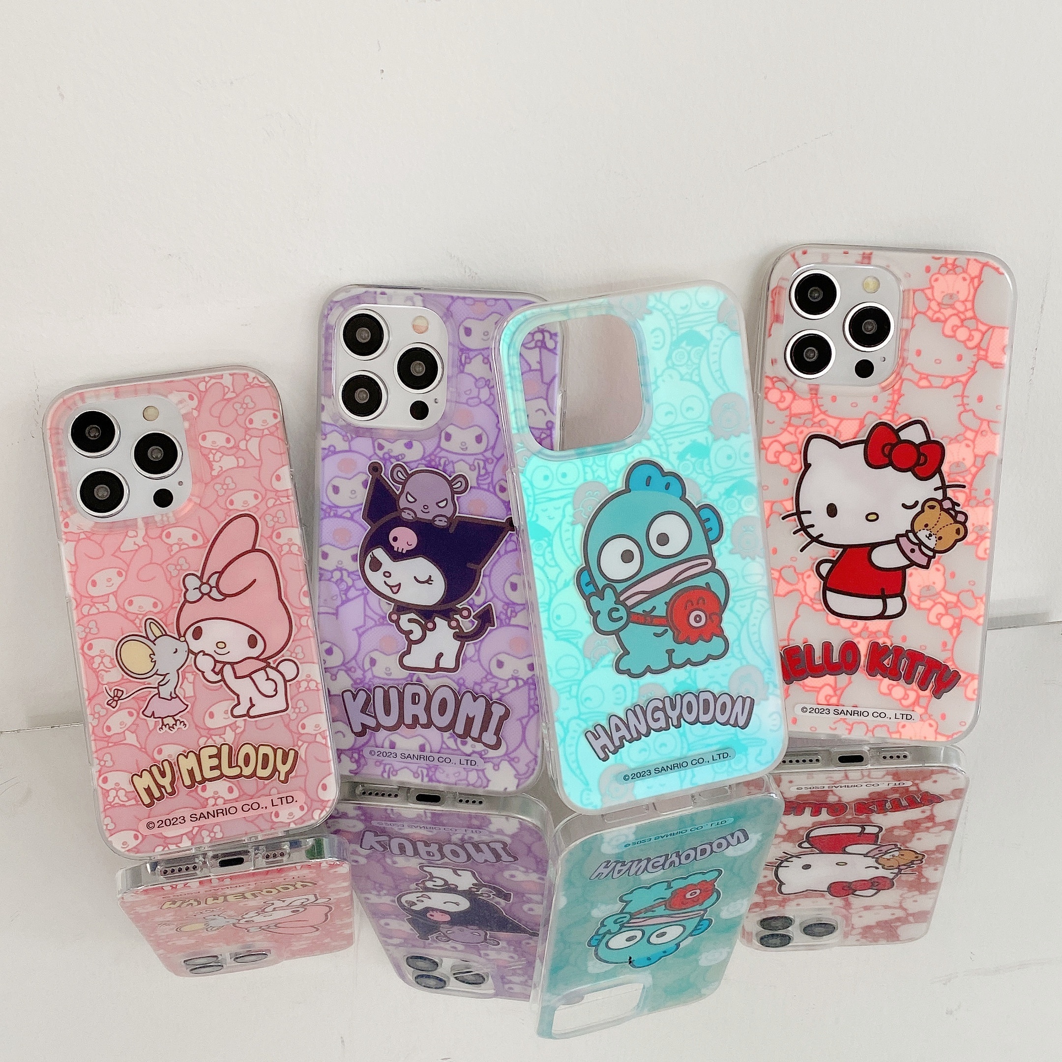 Korean Cute 3D Pink Cellphone Model Flip Mirror Silicone Phone Case For  iPhone 15 14 13 12 Pro Max 11 Shockproof Soft Cover Gift