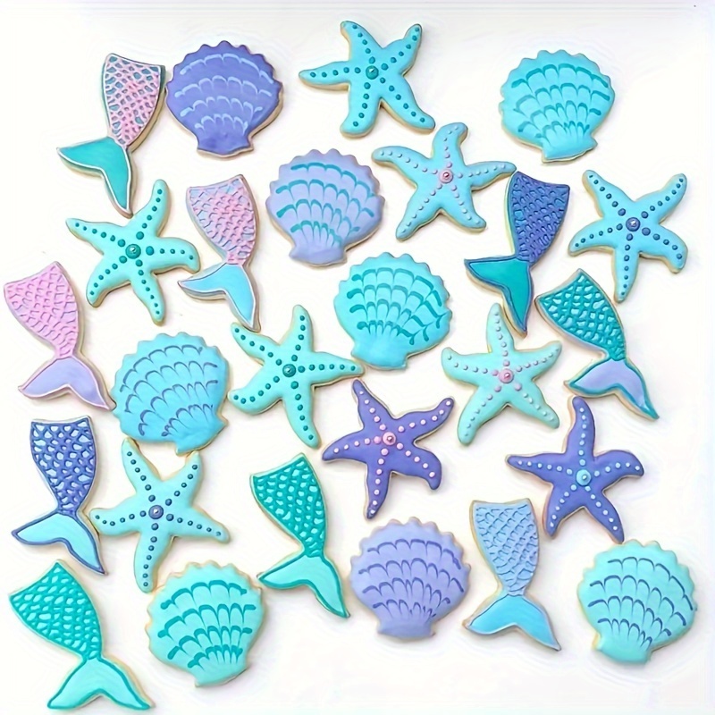 6pcs Moldes de Galletas Sirena,Cortador de Galletas Sirena,Moldes