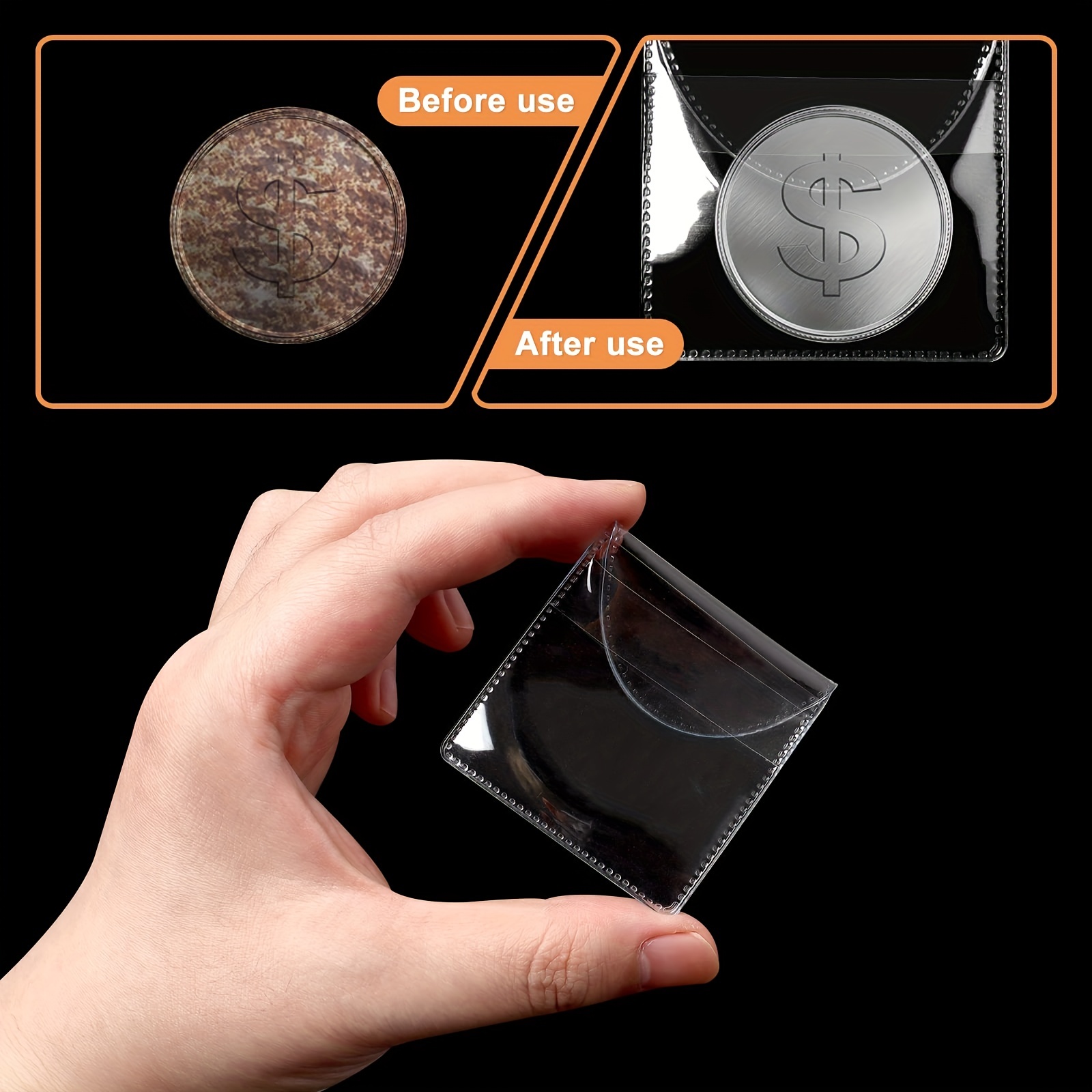 20 piezas de un solo bolsillo para monedas, funda transparente Individual  para monedas, soporte de plástico para monedas pequeñas - AliExpress