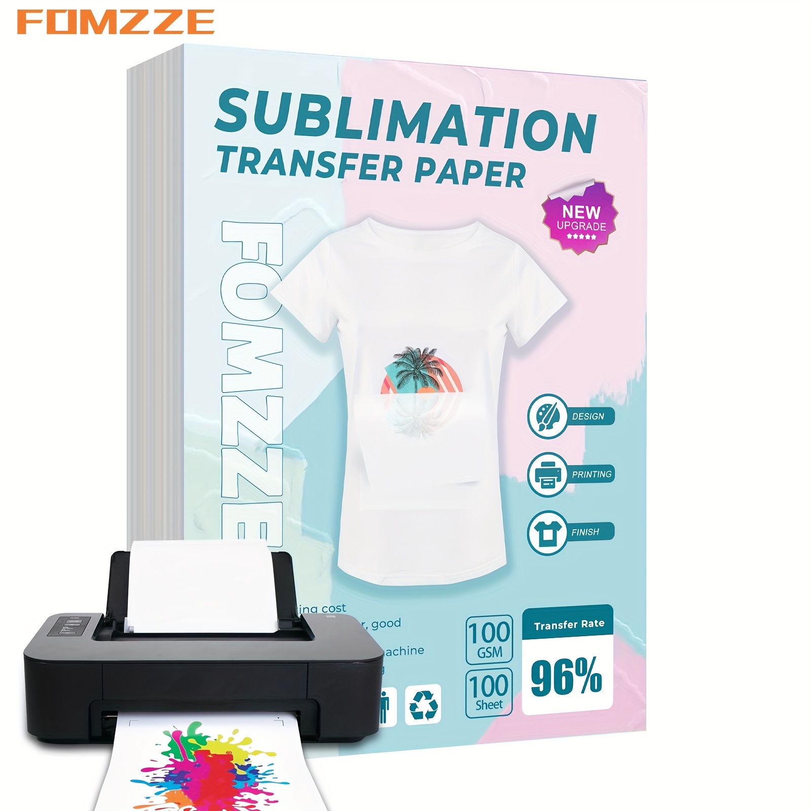 

50/100 Sheets Of Sublimation Paper - A4 Heat Transfer Paper For Inkjet Printers With Sublimation Ink - Perfect For Diy T-shirts, Mugs & More!