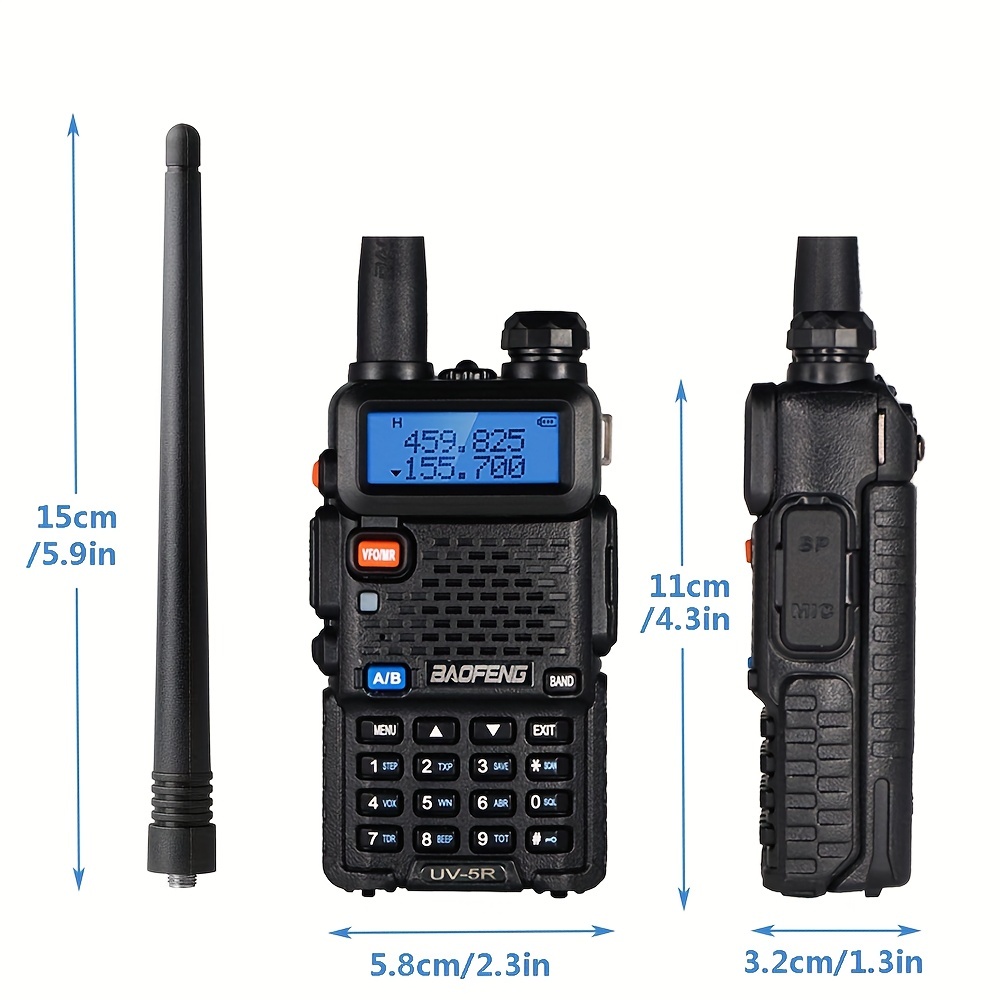 Baofeng Uv-5r Radio Watt Power Dual Band Two-way Radio, Remote Handheld  Portable Baofeng Intercom Temu