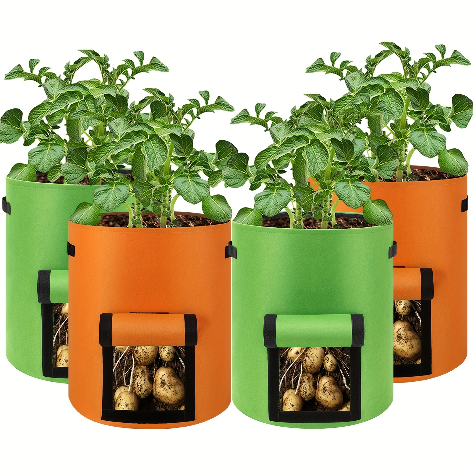 2pcs Garden Potato Grow Bags Planter PE Cloth Vegetable Pot Planting Grow  Bags Potato Bag Grow Container Gardening Tool 