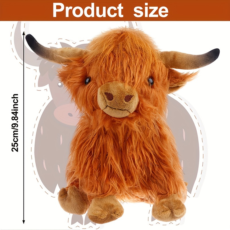 Simulation Highland Cow Family Plush Toys Highland Cow - Temu