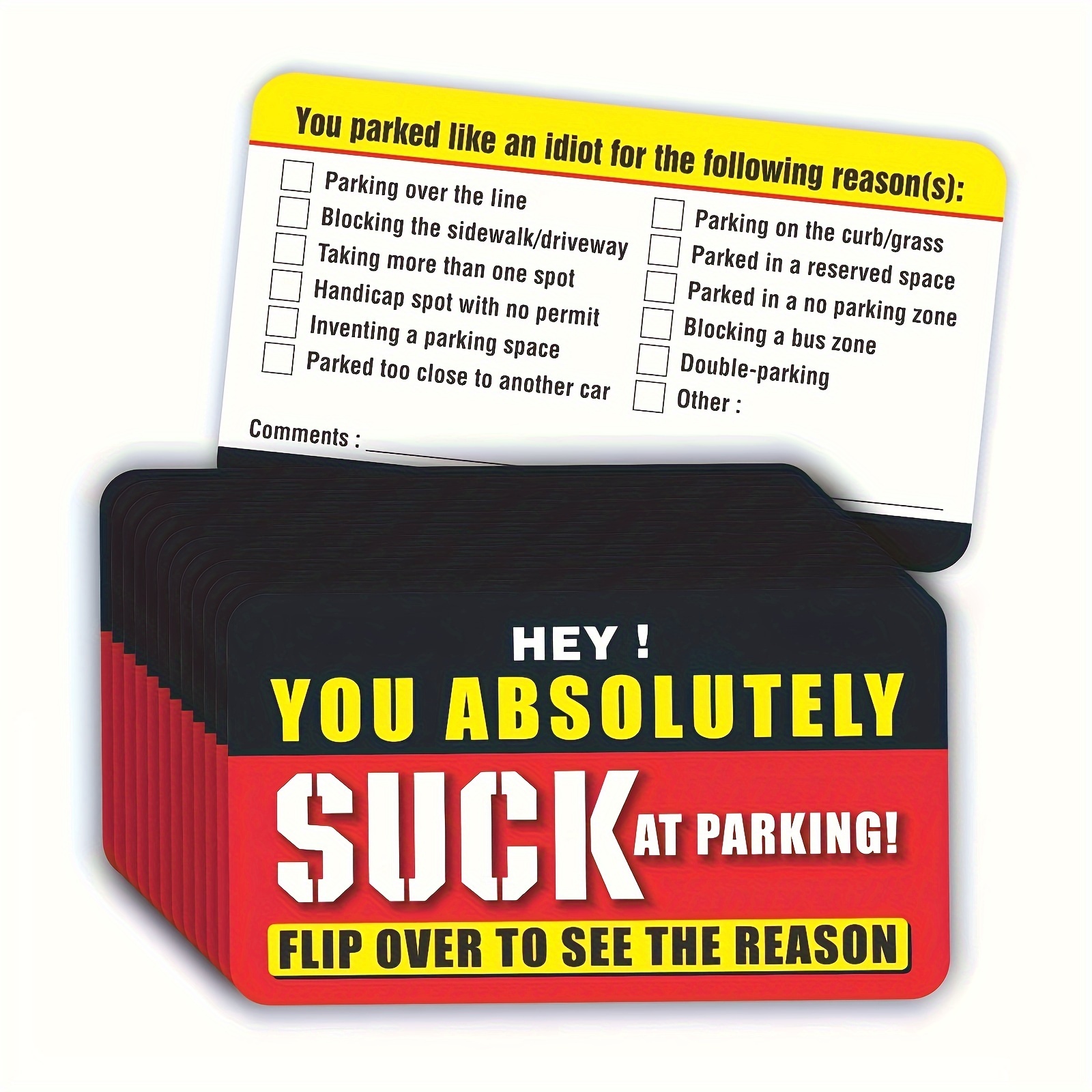 Prank Stickers Bad Parking No Parking Writable Illegal - Temu