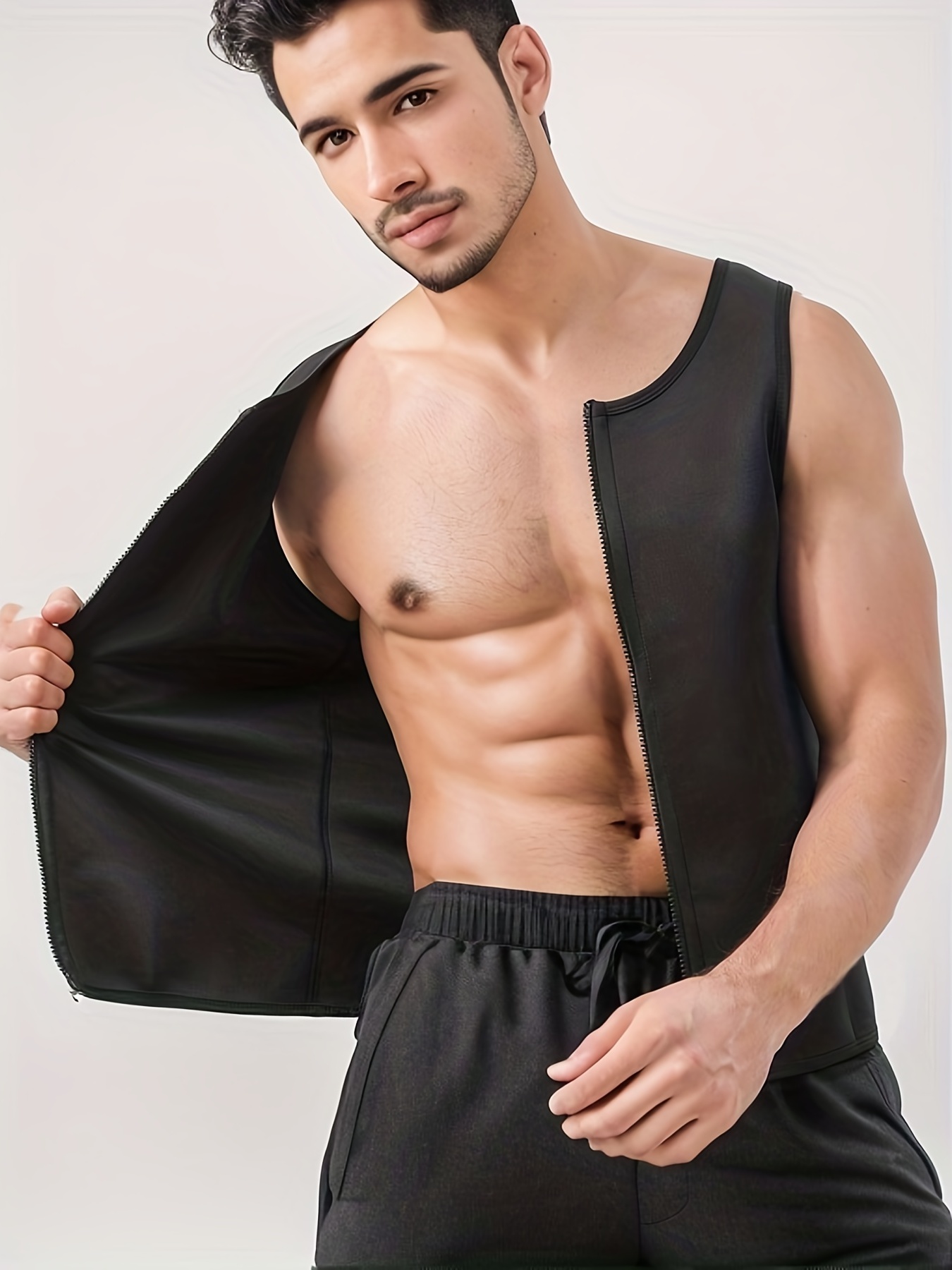 Men's Sweat Sauna Vest Compression Body Shaper With Back - Temu Spain