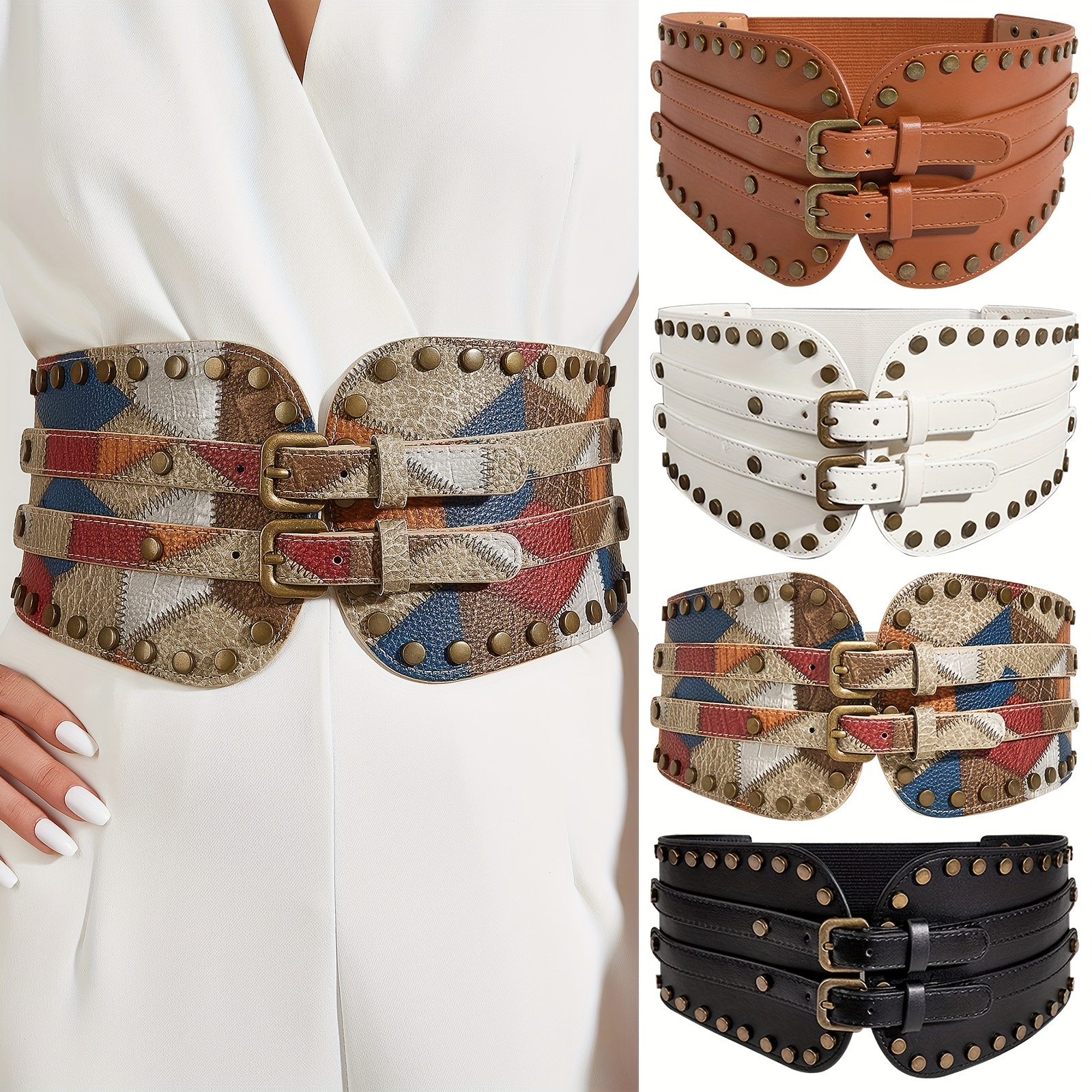 Denim Color Waist Cinch Belt Gothic Steampunk Corset Belts Women