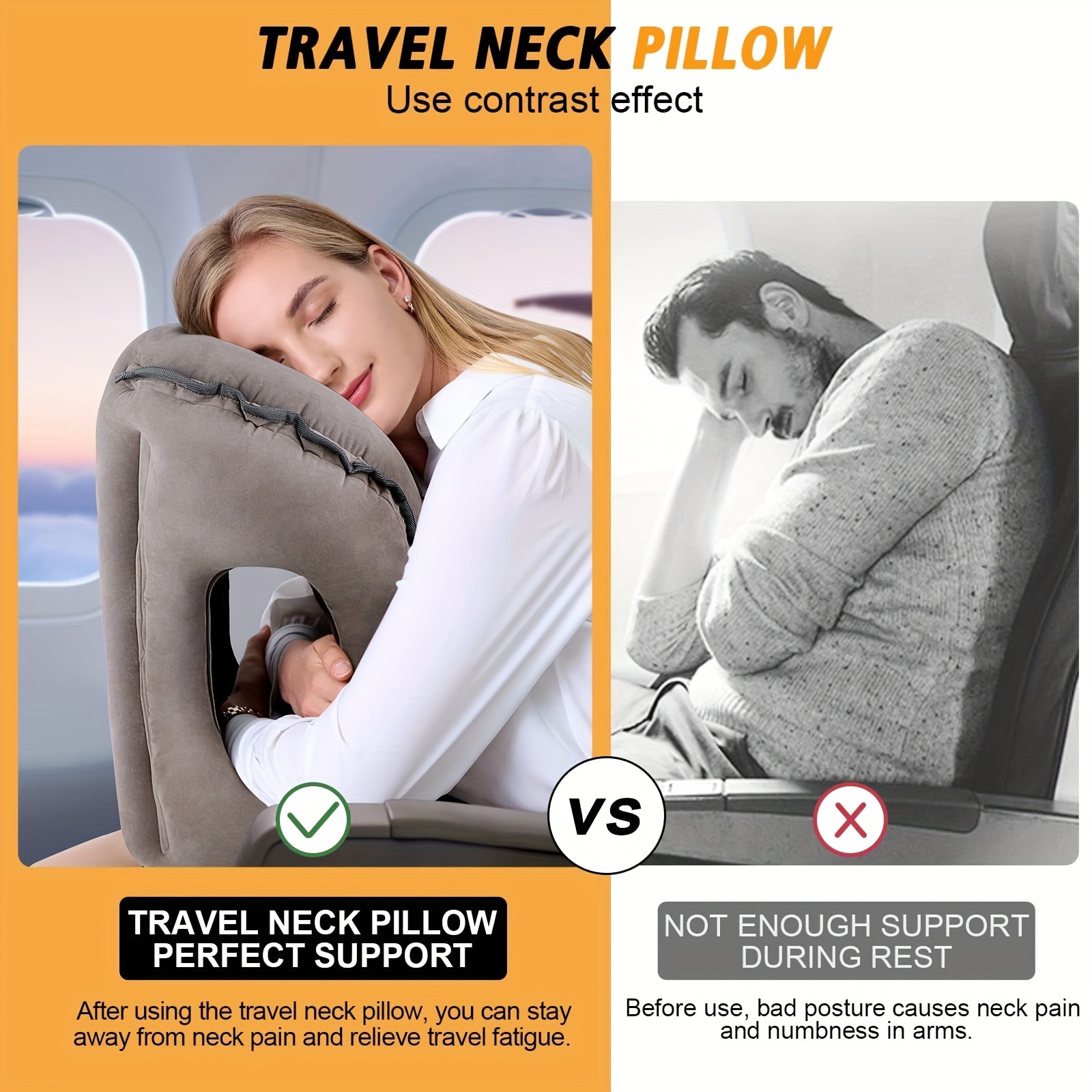 Travel Cushion Inflatable Back and Seat Cushion with Lumbar and Neck  Support, 2 Pack