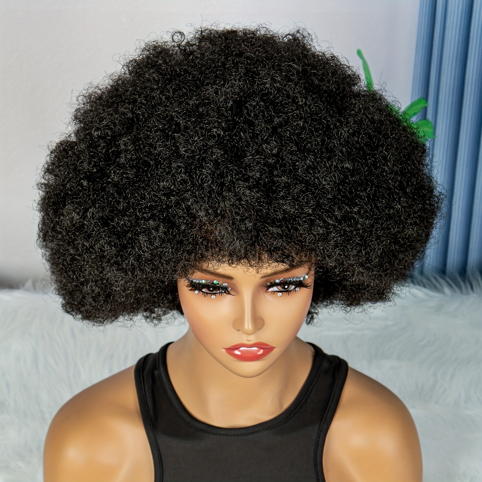 1pc Women Long Afro Wigs Curly Large Bouncy And Soft Wig Natural Looking Synthetic Big Afro Wig