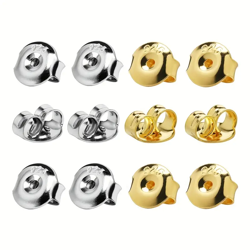 18k Golden Plated Earring Back Replacement Silver plated - Temu
