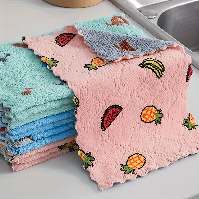 5/10Pcs/Set Thickened Double-layer Absorbent Microfiber Kitchen