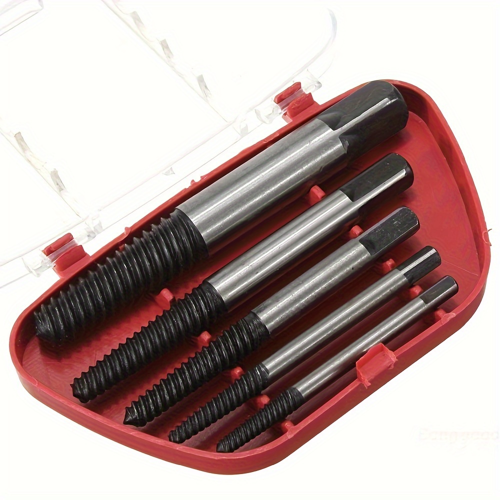

5/6pcs - Damaged Screw Extractor Set, 7 Piece Easy Out Bolt Extractor For Easily Remove Broken Bolts, Spiral Screw Extractor, Stripped Screws, Studs