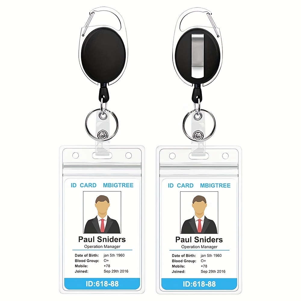 ID Badge Holder With Lanyard And Retractable Badge Reel Clip - Temu