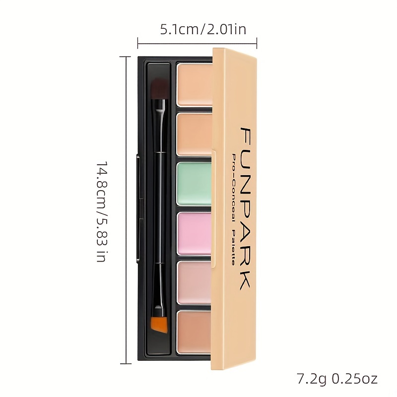 Concealer Contour Palette, Cosmetics Cream Contour and Highlighting Makeup  Kit,6 In 1 Contouring Foundation Concealer Palette Conceals Dark