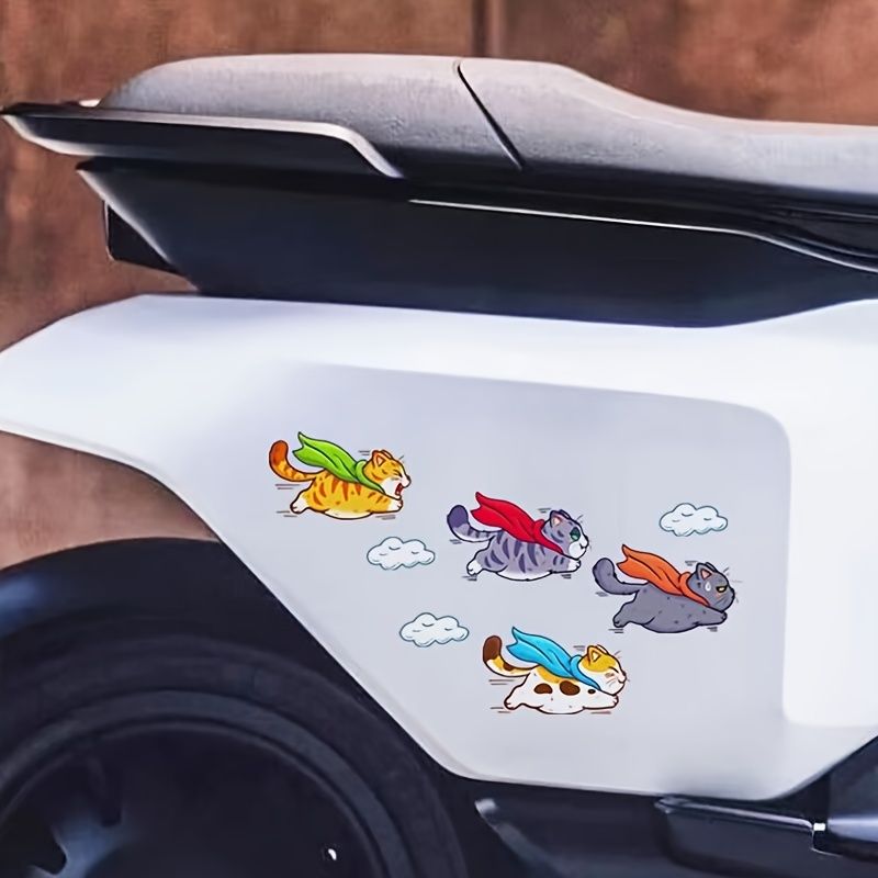 Cartoon Cat Stickers Car Stickers Cartoon Stickers Reflective Stickers Car  Door Window Bumper Stickers Waterproof Stickers Superman Cat Stickers |  Check Out Today's Deals Now | Temu