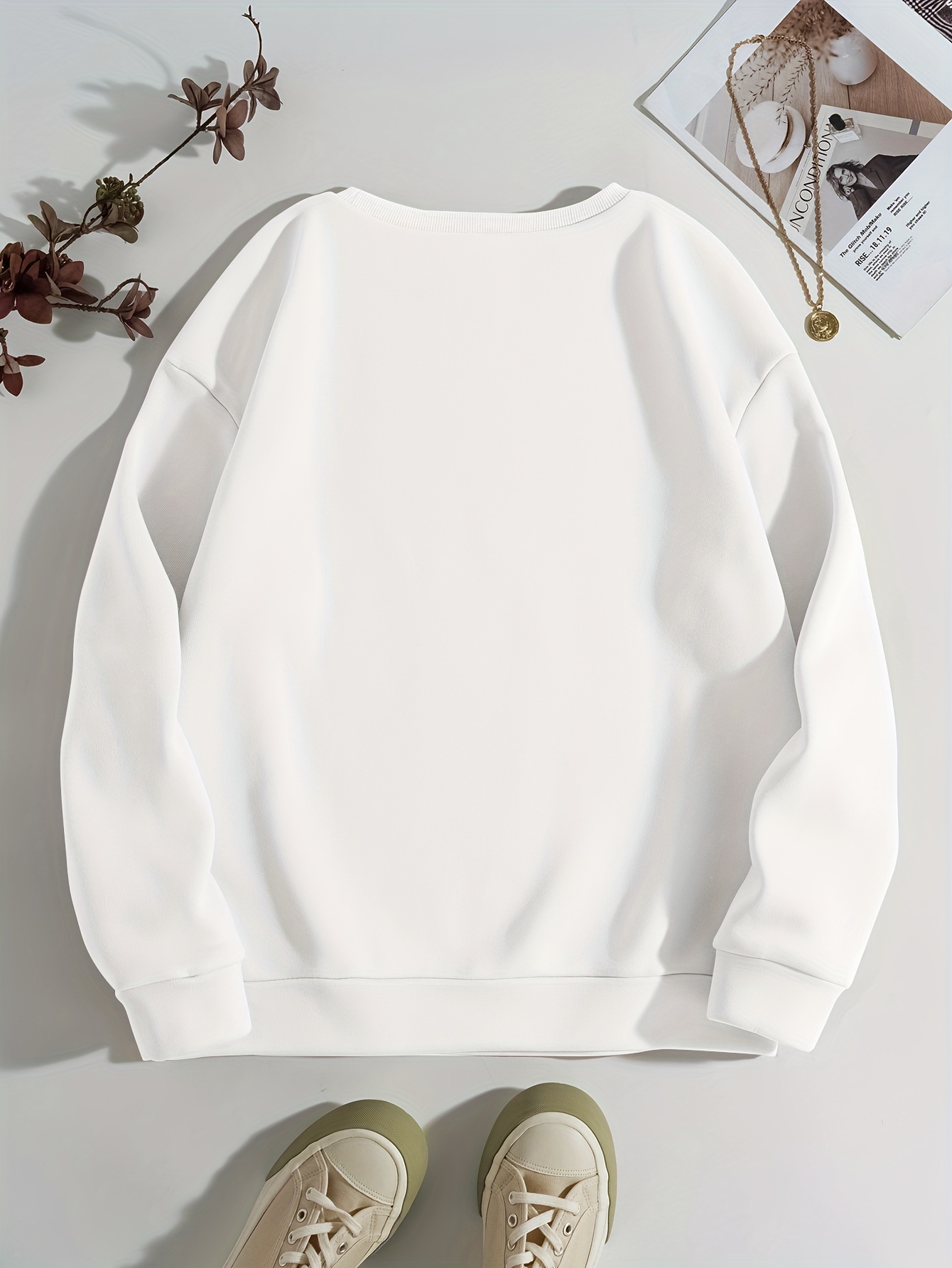  Women's Long Sleeve Sweatshirt Casual Crewneck Loose