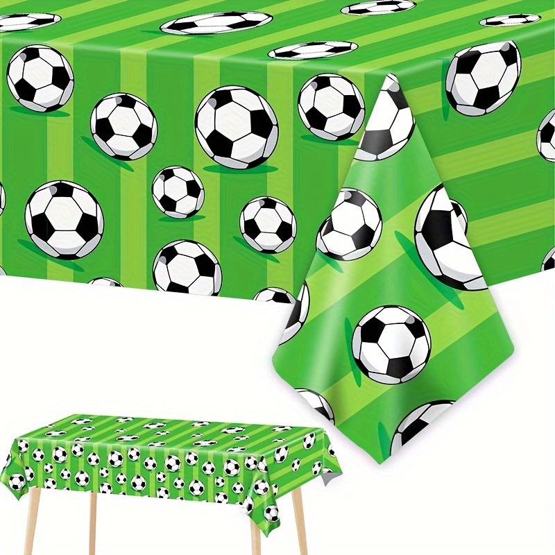 

1pc, Soccer Party Tablecloth Soccer Theme Birthday Table Cover Decoration Soccer Party Supplies Favor Green Football Tablecloth Table Decoration Eid Al-adha Mubarak