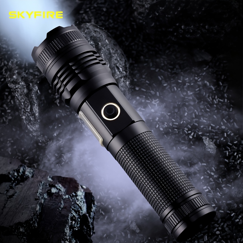 Led Rechargeable Zoom Tactical Flashlights Powerful - Temu