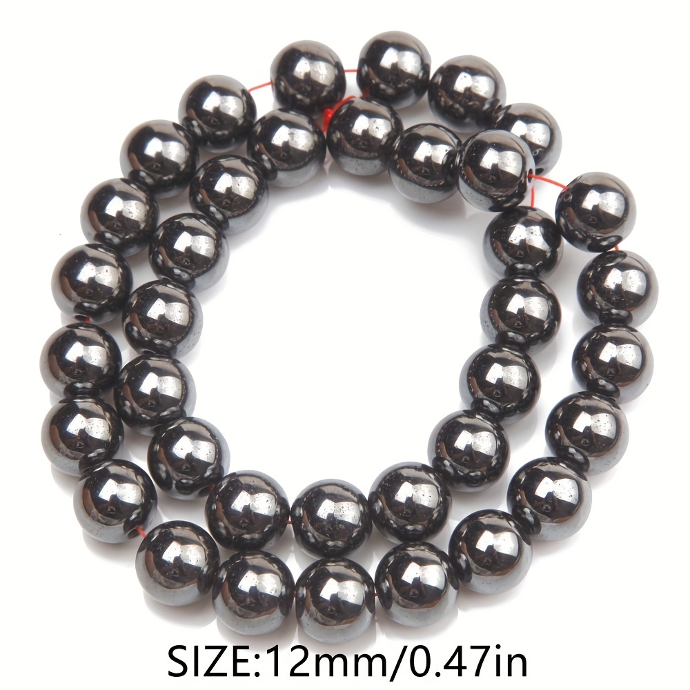 Natural Black Gallstone Beads Round Hematite Bulik Spacer - Temu