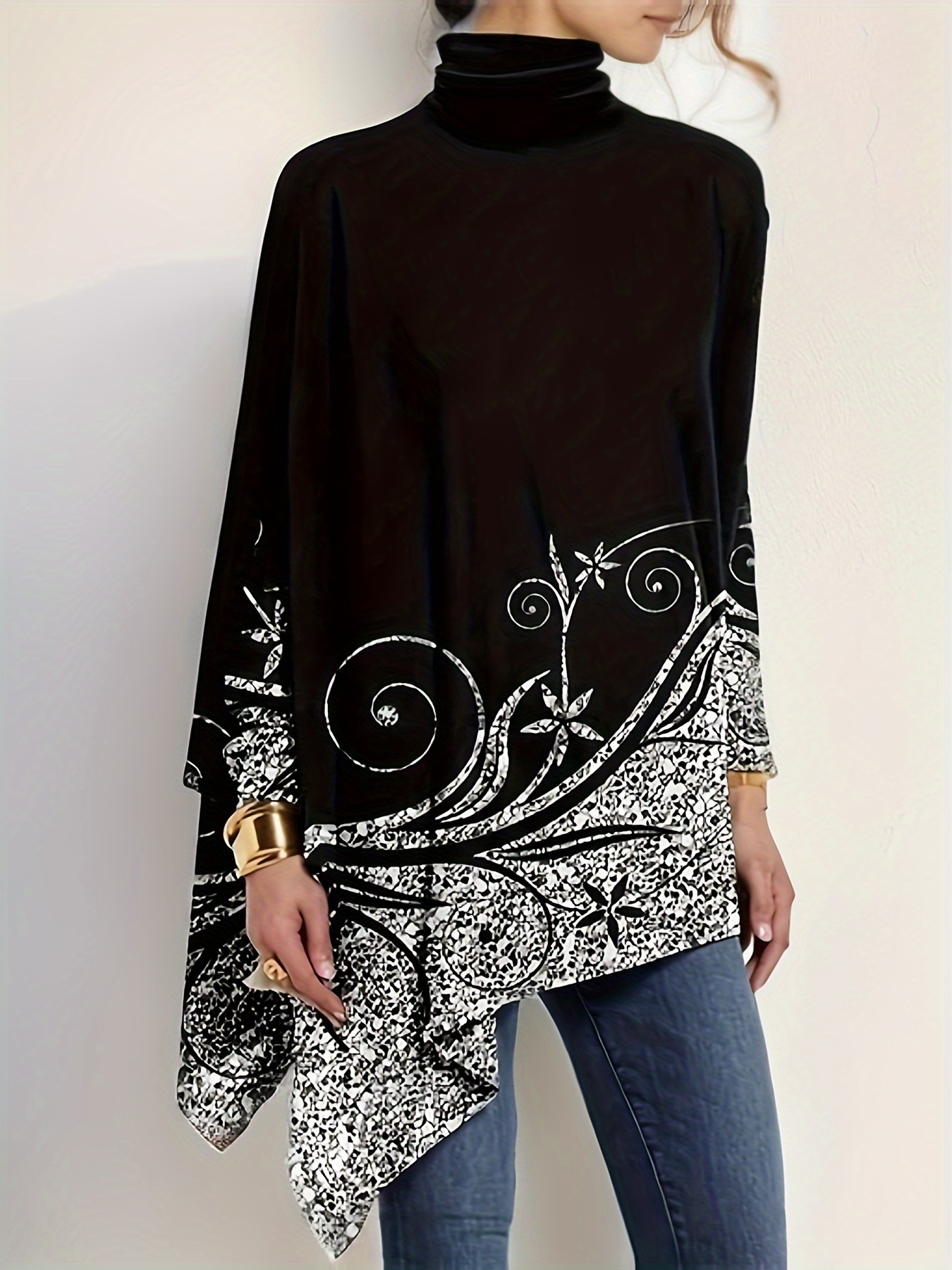 Turtleneck hot sale tunic tops