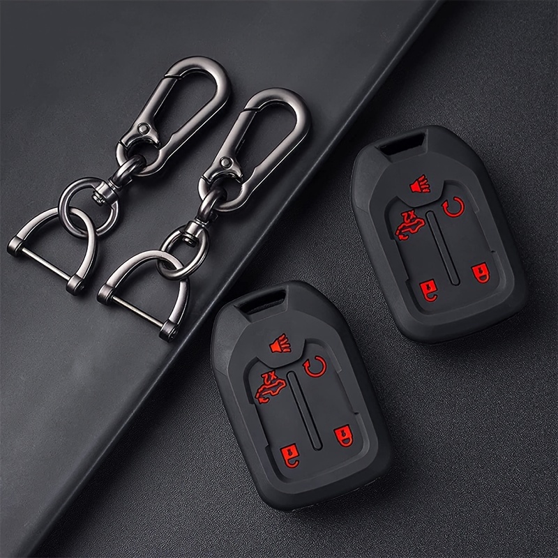 For Key Fob Cover With Keychain Car Key Case Shell Protector For 2019-2022  Chevy Silverado Sierra 1500 2500hd 3500hd - Temu