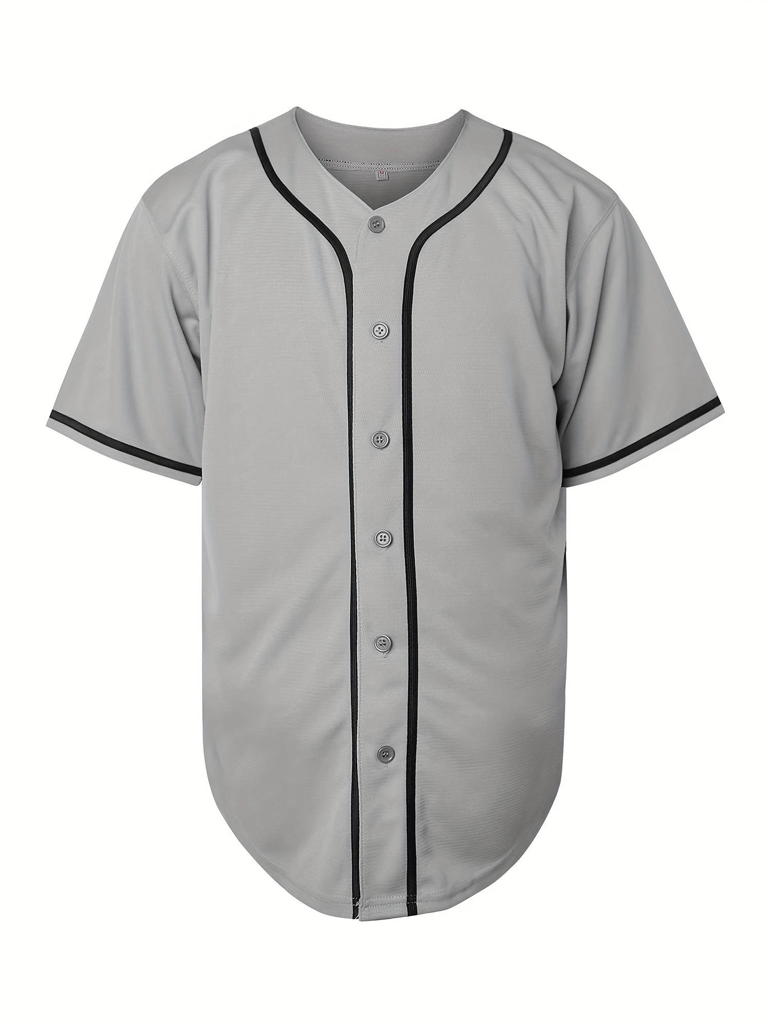 Men's Classic Design Striped Baseball Jersey, Slightly Stretch Button Up  Short Sleeve Baseball Shirt For Training Competition - Temu