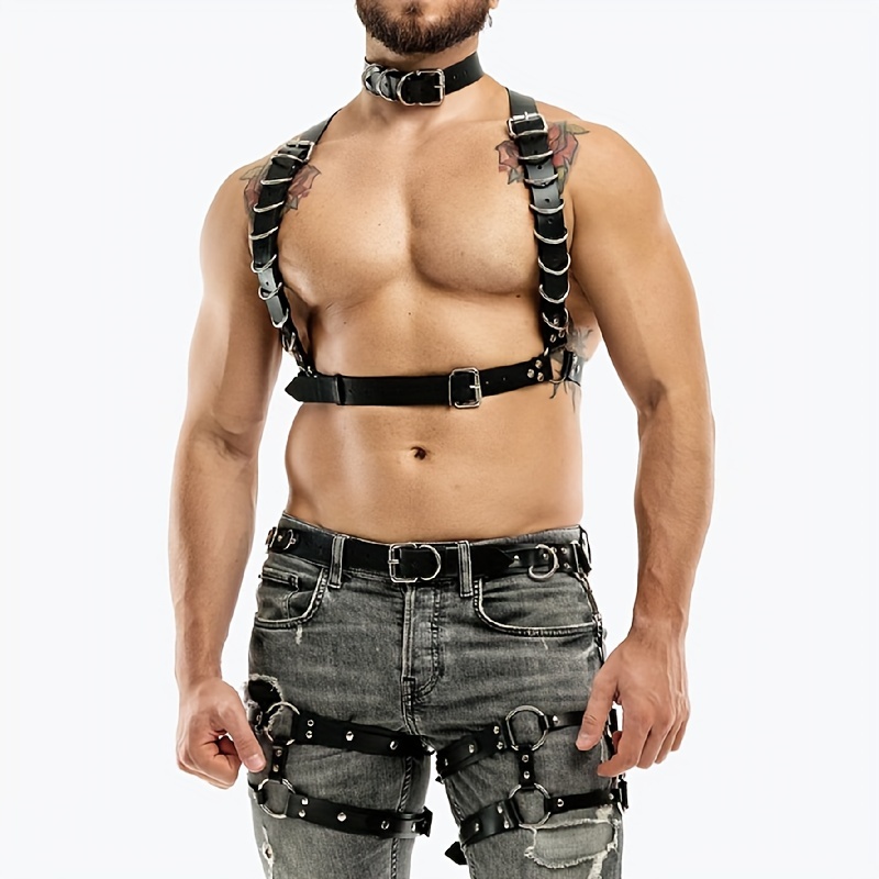 Fashion Punk Gothic Adjustable Chest Harness Men Leather Shoulder Harness  Sexy Bondage Strap Male Belt Rave Sexual Gay Chest Costumes For Men Women -  Men's Underwear & Sleepwear - Temu Mexico
