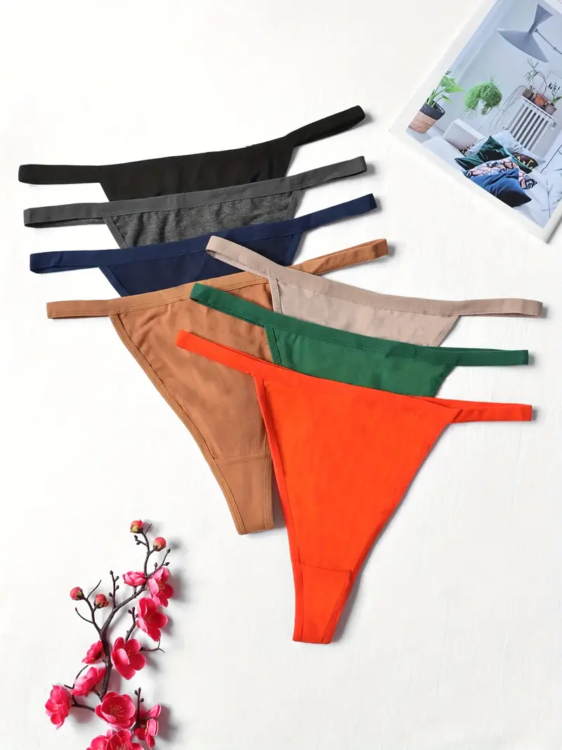 Women's Sexy Thongs Set Plus Size Seamless Low Waist Skin - Temu