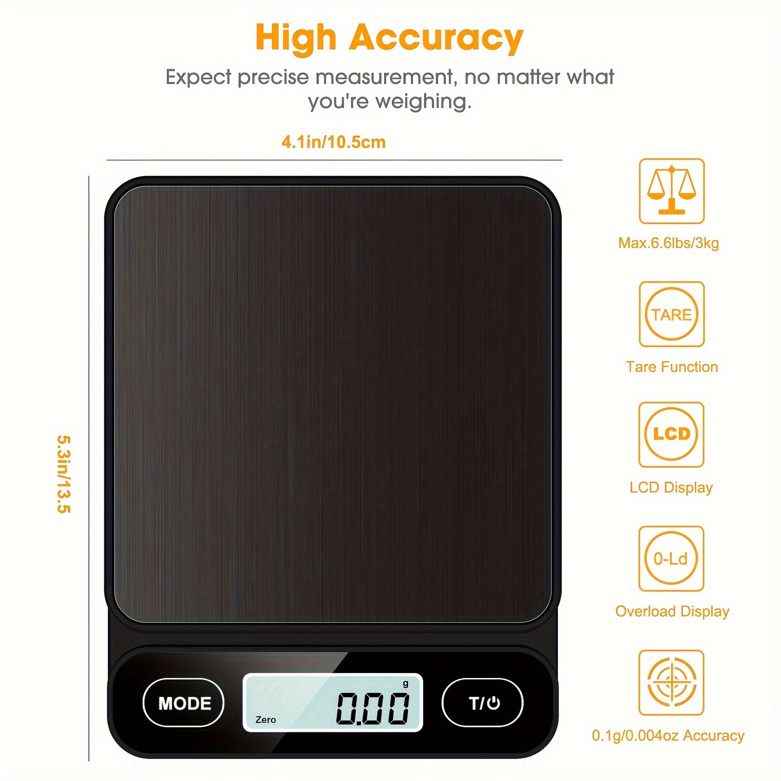 Kitchen Scale, Food Scale, Electronic Scale, Kitchen Weighing Scale, Small  Grammage High Precision, Commercial Accurate Kitchen Scale, Pizza, Coffee  Scale, Baking Scale, Kitchen Accessaries, Baking Tools, Baking Supplies -  Temu