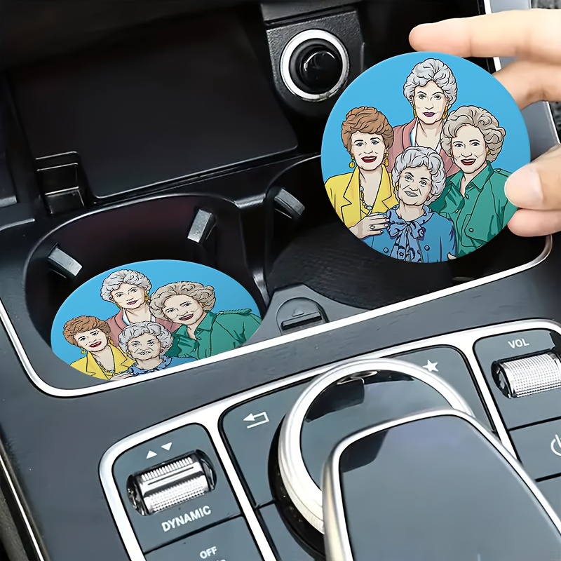 

2pcs Thank You For Being A Friend Car Cup Holder Coasters Car Interior Waterproof Coaster To Keep Your Car Cup Holders Clean And Dry, Easy To Move