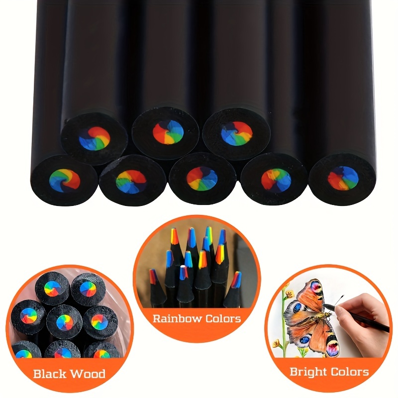 Pastel 7 Colors Concentric Gradient Rainbow Pencil Crayons - Temu