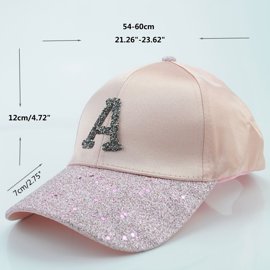 Shiny Rhinestone Letter Baseball Cap Women Casual Cotton Hip Hop