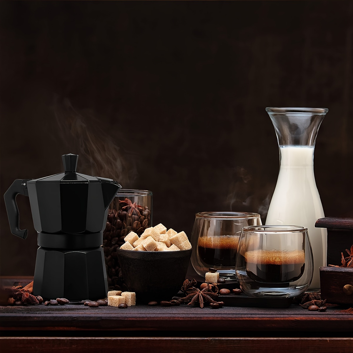 Classic Stovetop Espresso and Coffee Maker, Moka Pot for Italian and Cuban  Café Brewing, Greca Coffee Maker, Cafeteras, 3 Espresso Cups, Silver 