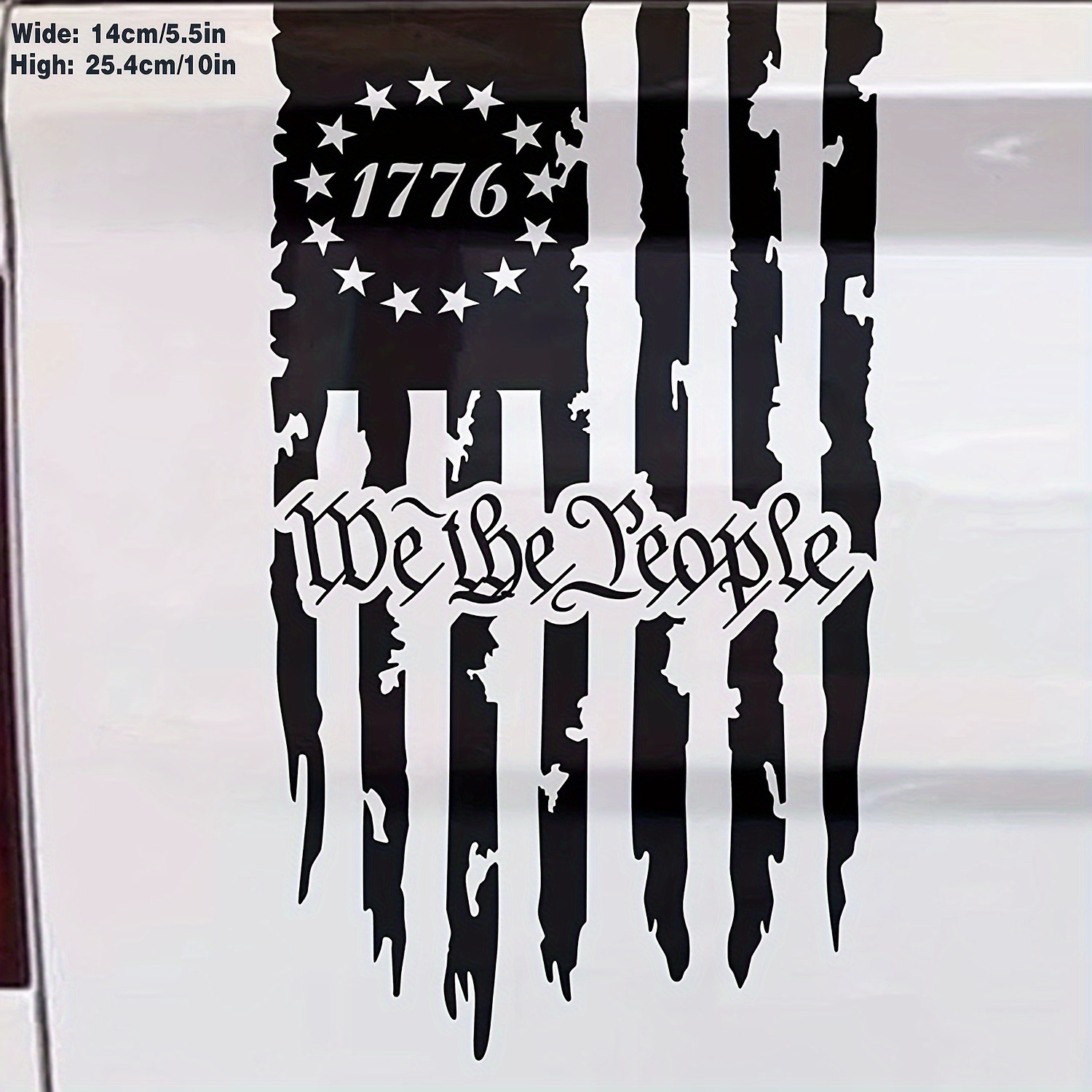  American Flag Decal 4 Pack: American Flag, Distressed American  Flag Decals (Large ~6, Matte Black)