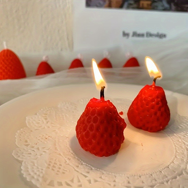 Creative Mini Strawberry Candle Perfect For Party Decor - Temu