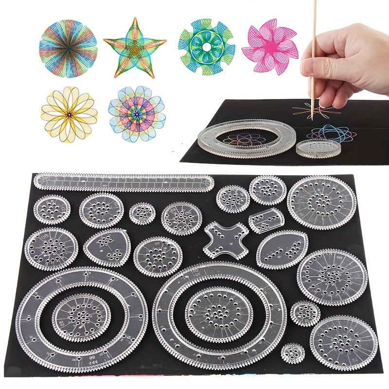 Spiral Graph Art Kit Clear Circle Ruler For Drawing DIY Arts And